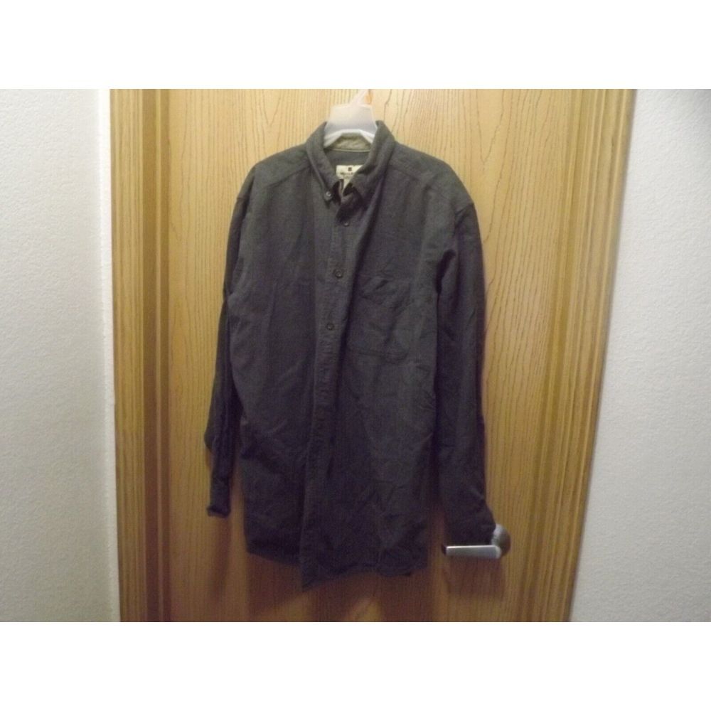 Vintage Woolrich Shirt Mens L Blue Long Sleeve Heavy Cotton Button Up Chamois